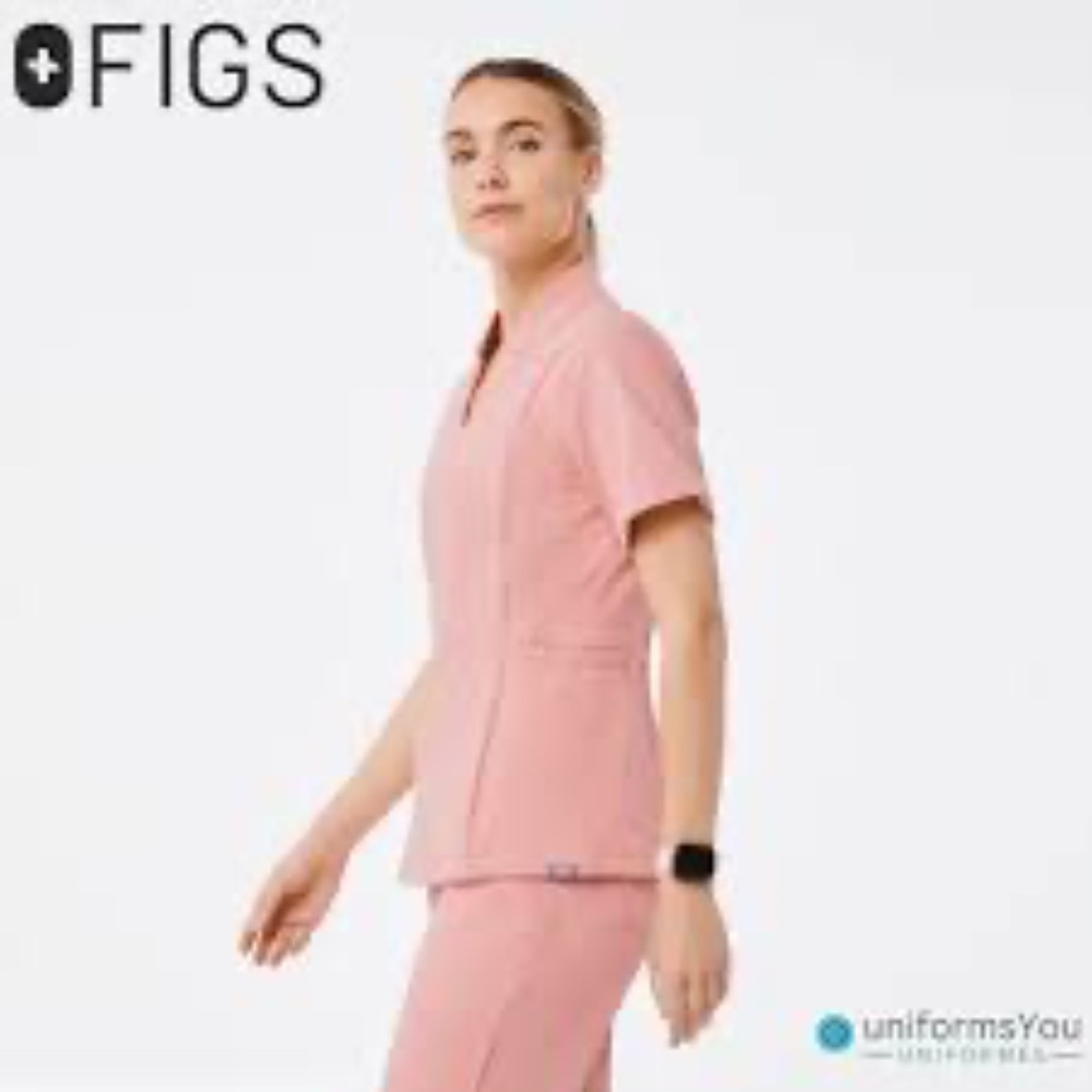 FIGS Pink Sand Inala Scrub Top